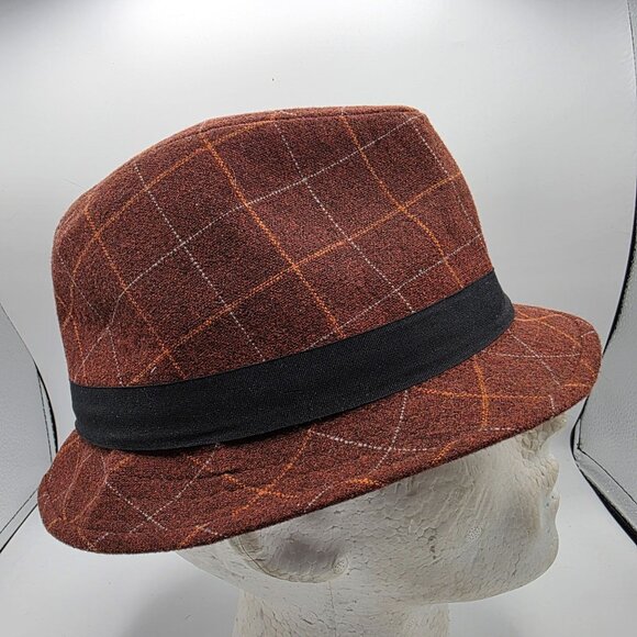 San Diego Hat Company Mens One Size Brown Plaid Fedora Hat Casual Formal Party - Picture 4 of 9